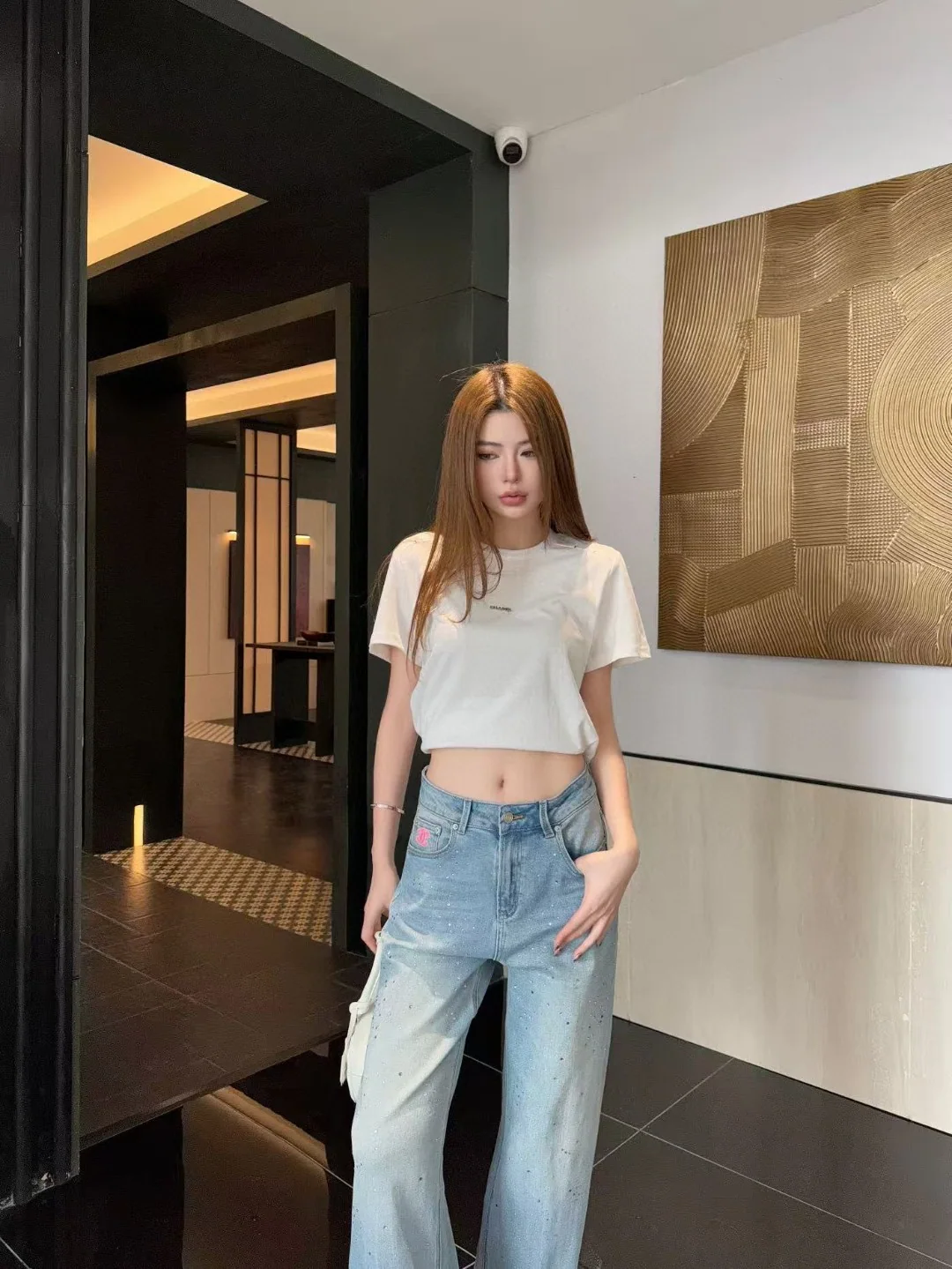 샤넬 크루넥 코튼 반팔 티셔츠 2026 SS 상세 이미지 3