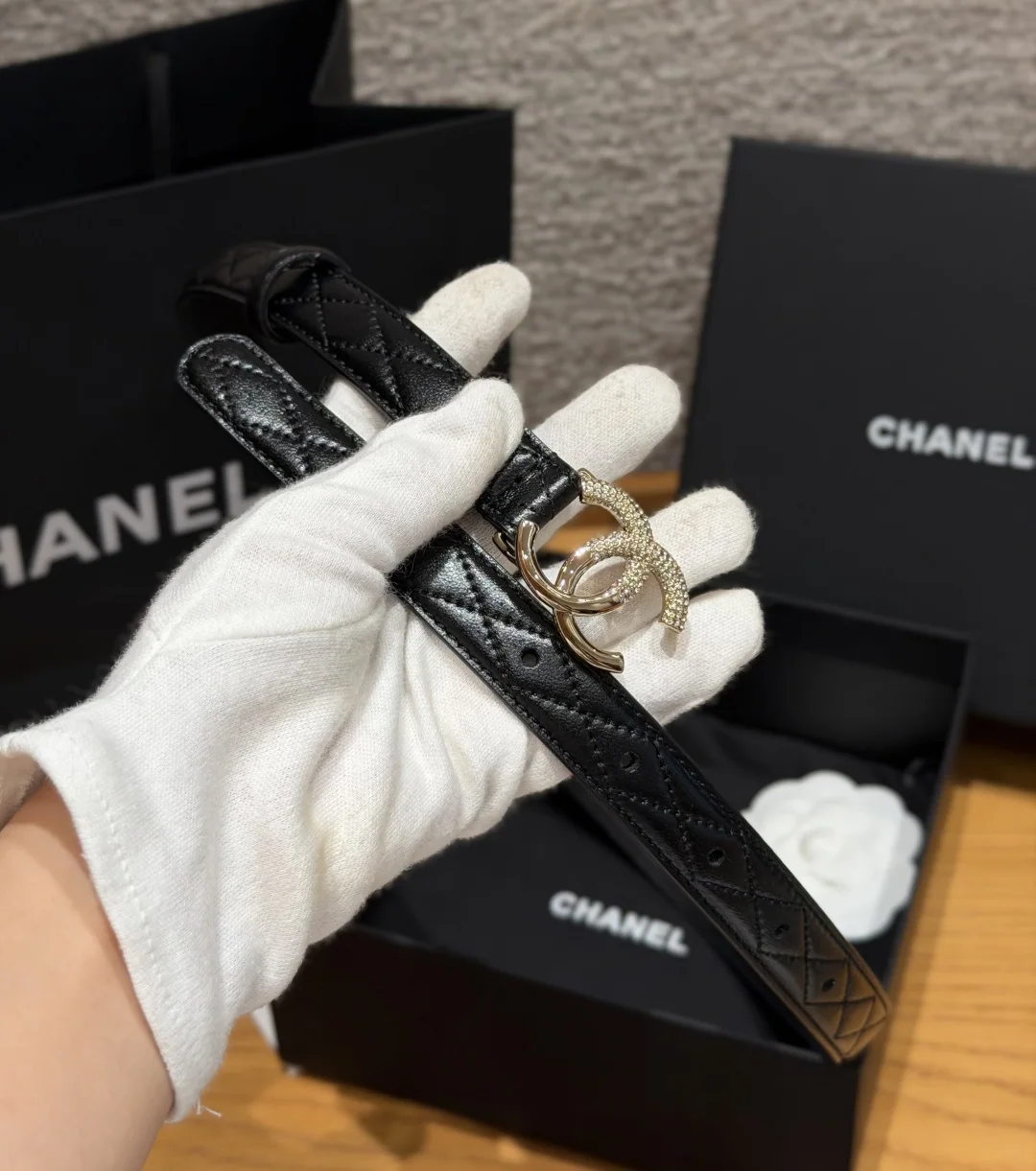샤넬 퀼팅 램스킨 벨트 20mm 상세 이미지 8