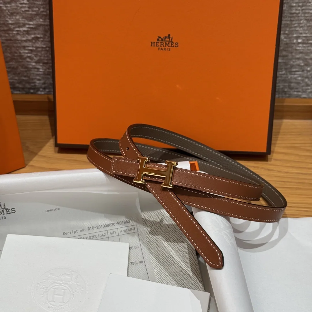 에르메스 미니 H 버클 양면 가죽 벨트 상세 이미지 2