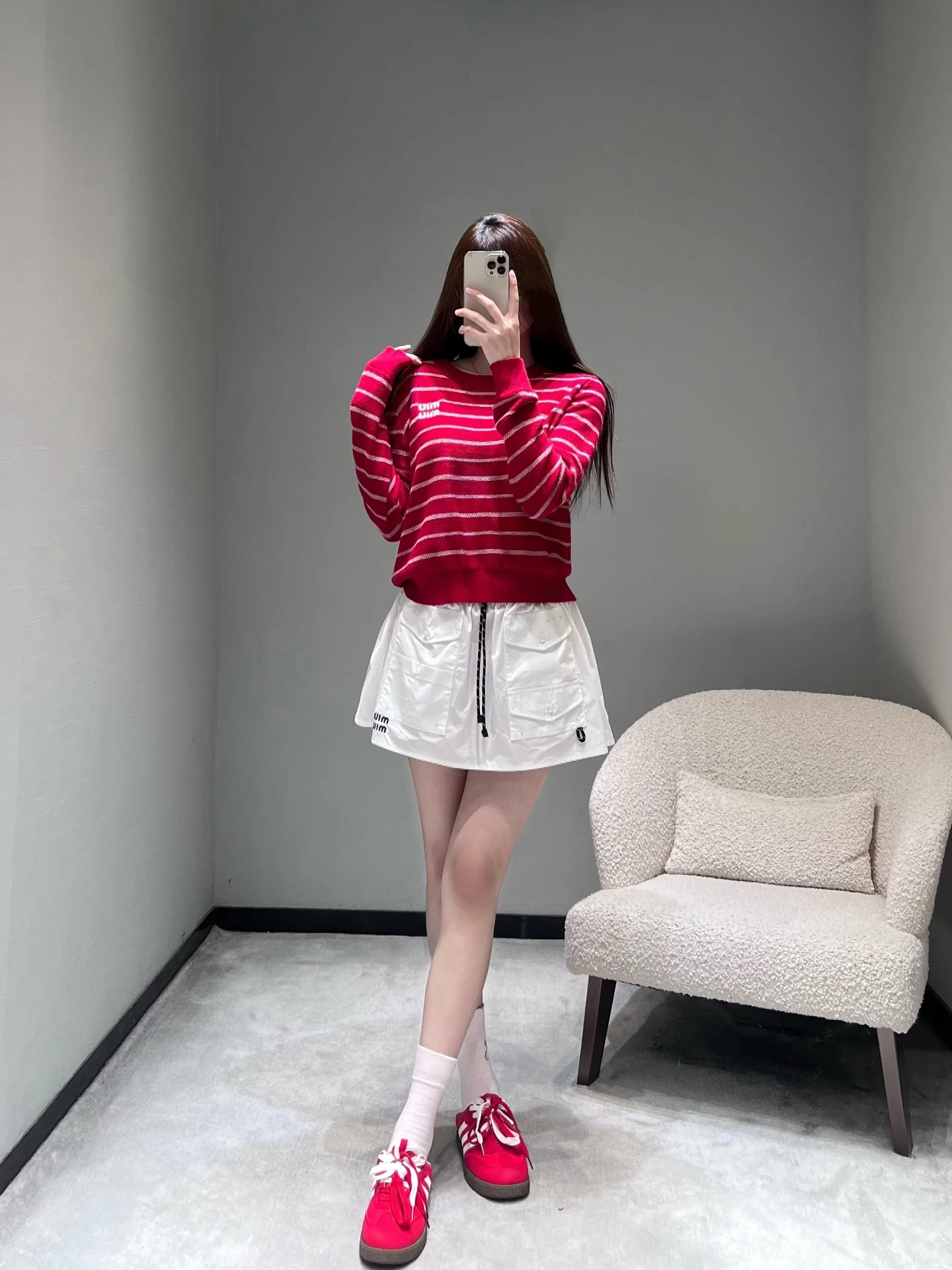 미우미우 컬러 블록 스트라이프 니트 스웨터 26 SS 상세 이미지 4