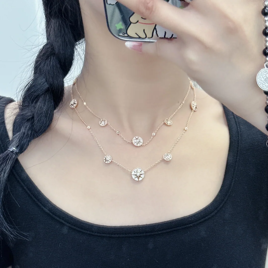 디올 더블 레이어 컴퍼스 목걸이 상세 이미지 1