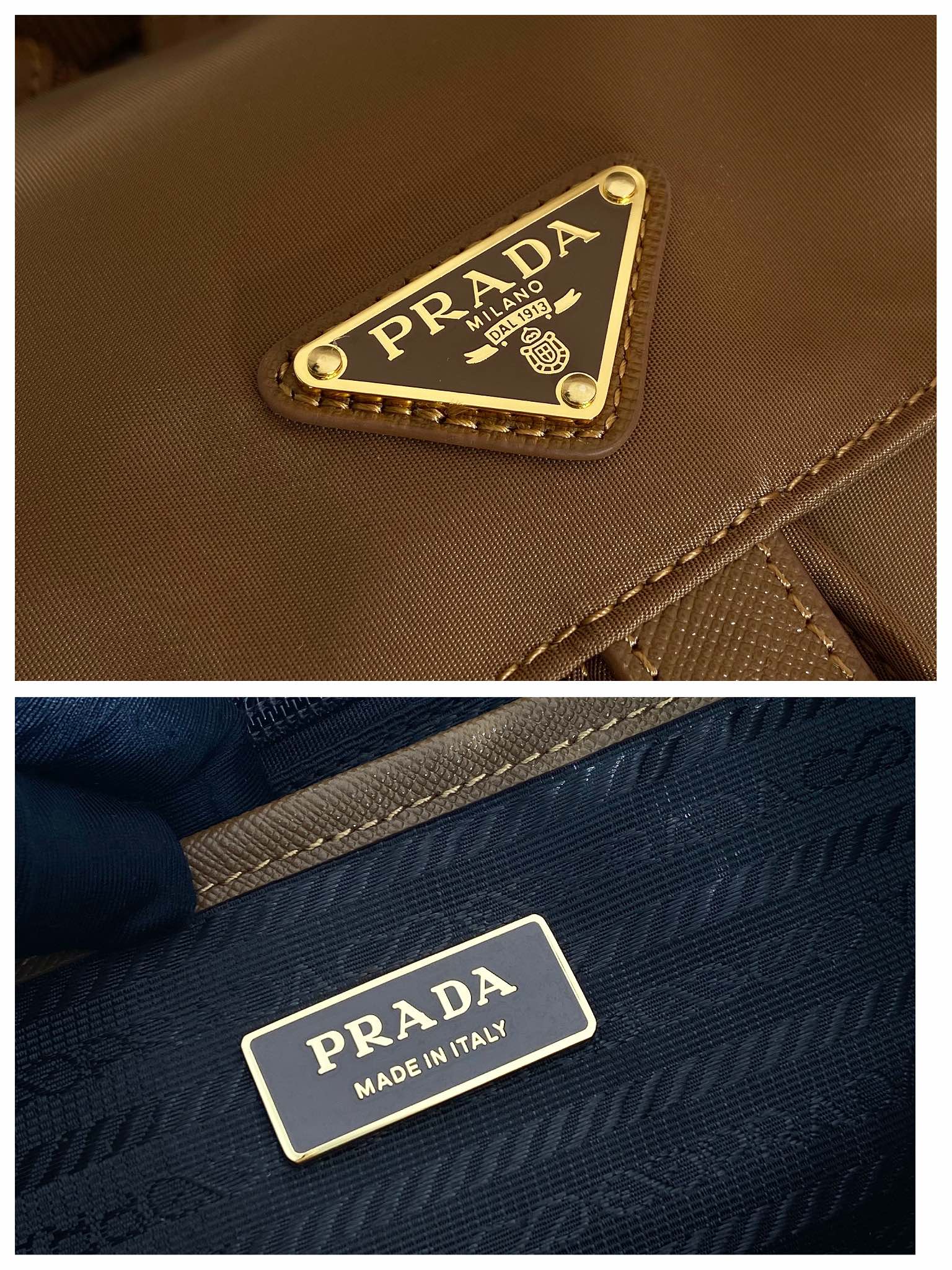 프라다 골드 버클 나일론 백팩 1BZ677 상세 이미지 9