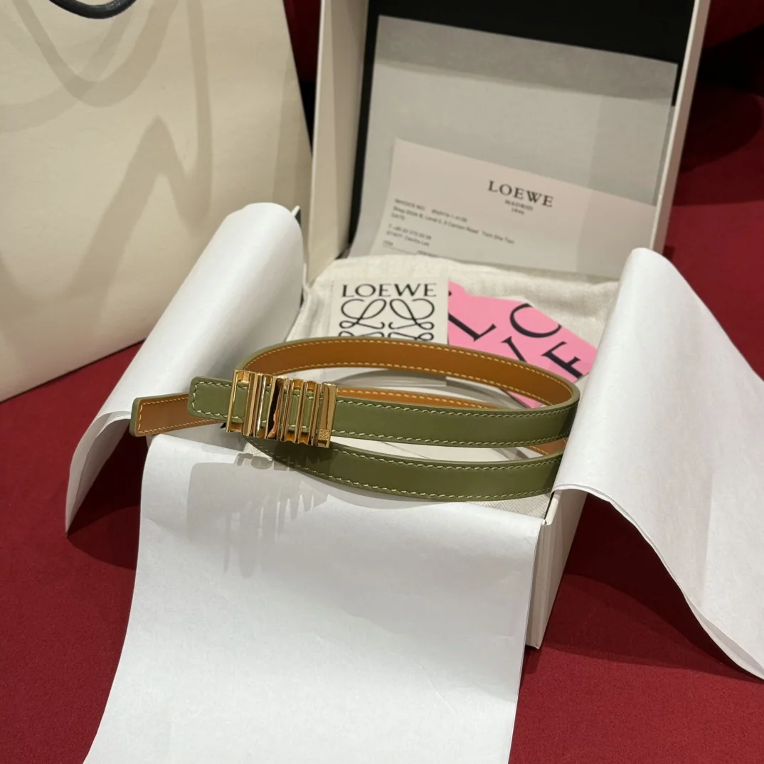 로에베 기하학 무늬 소가죽 벨트 174978