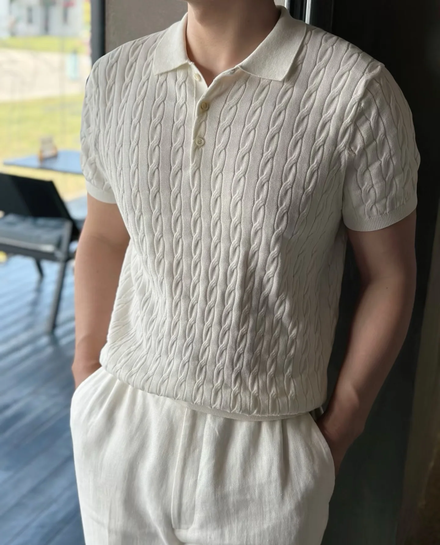브루넬로쿠치넬리 린넨 혼방 남성 반팔 티셔츠 상세 이미지 1