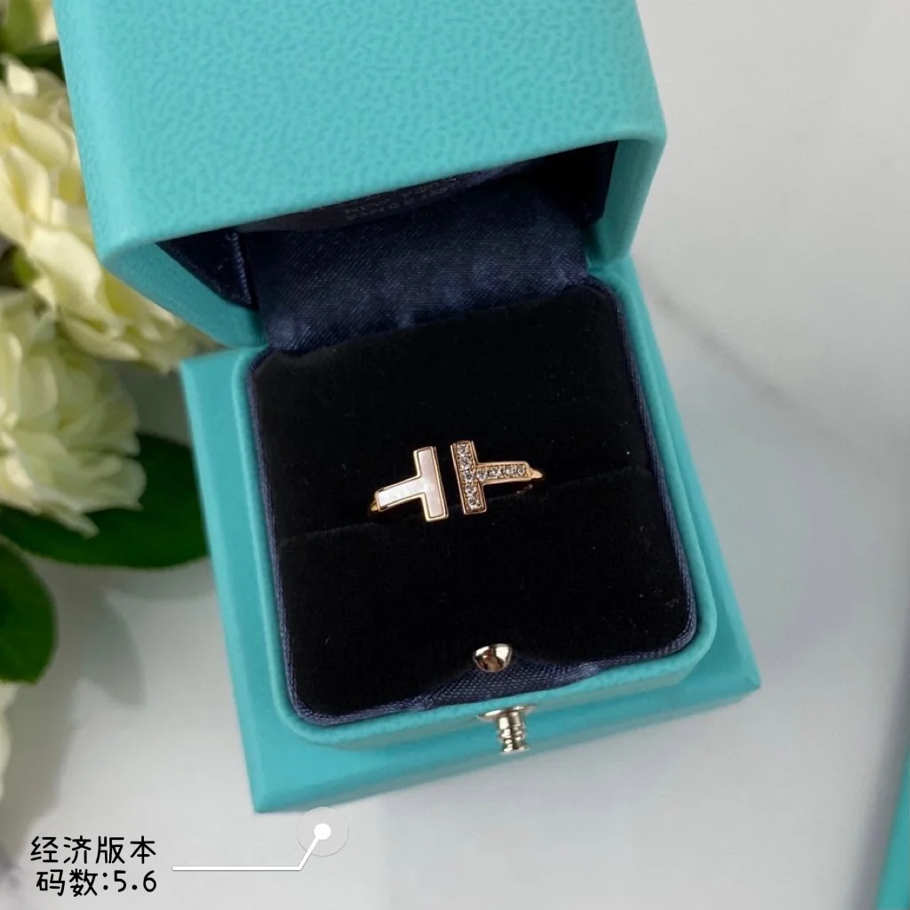 티파니 마더 오브 펄 더블 T 반지 상세 이미지 6