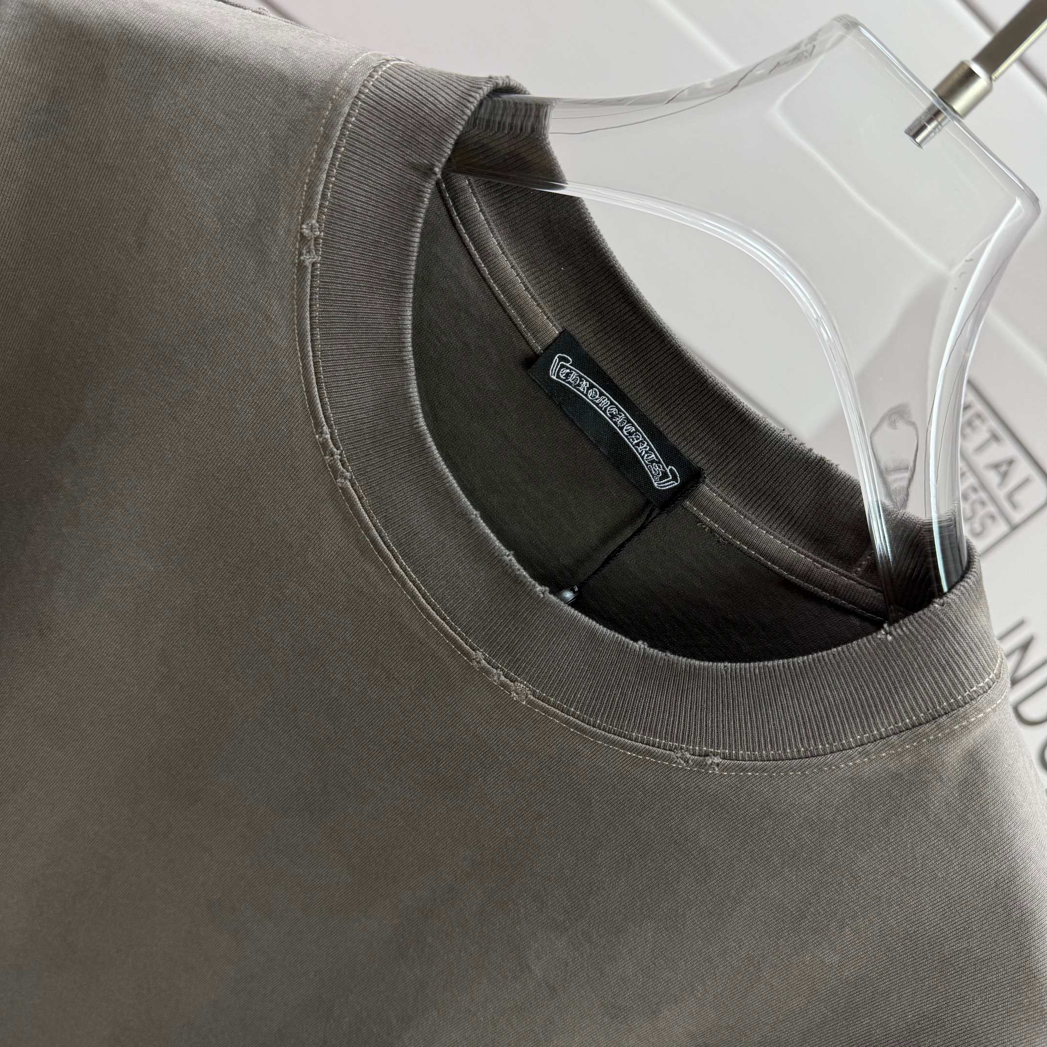 크롬하츠 워시 가공 데미지 크루넥 반팔 티셔츠 상세 이미지 3
