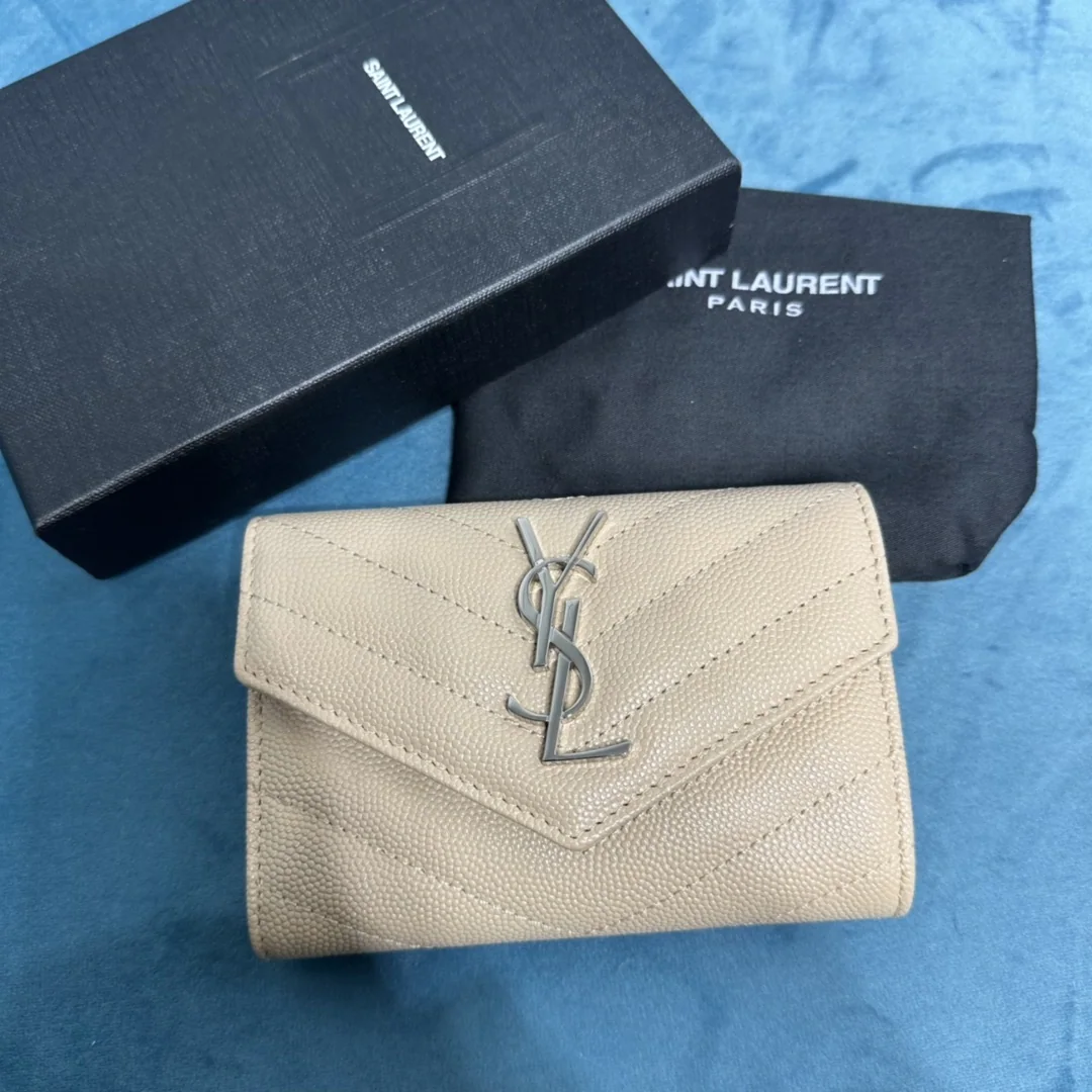 생로랑 캐비어 가죽 YSL 로고 지갑 상세 이미지 1