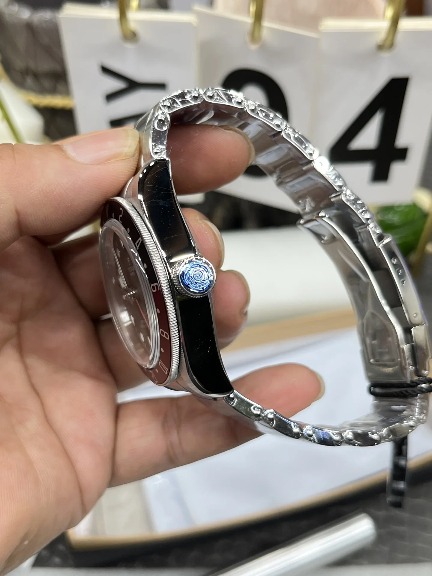 튜더 블랙베이 GMT 레드 블루 베젤 ZF 공장 2836 오토매틱 남성 시계 레플리카 45587 Tudor 상세 이미지 6