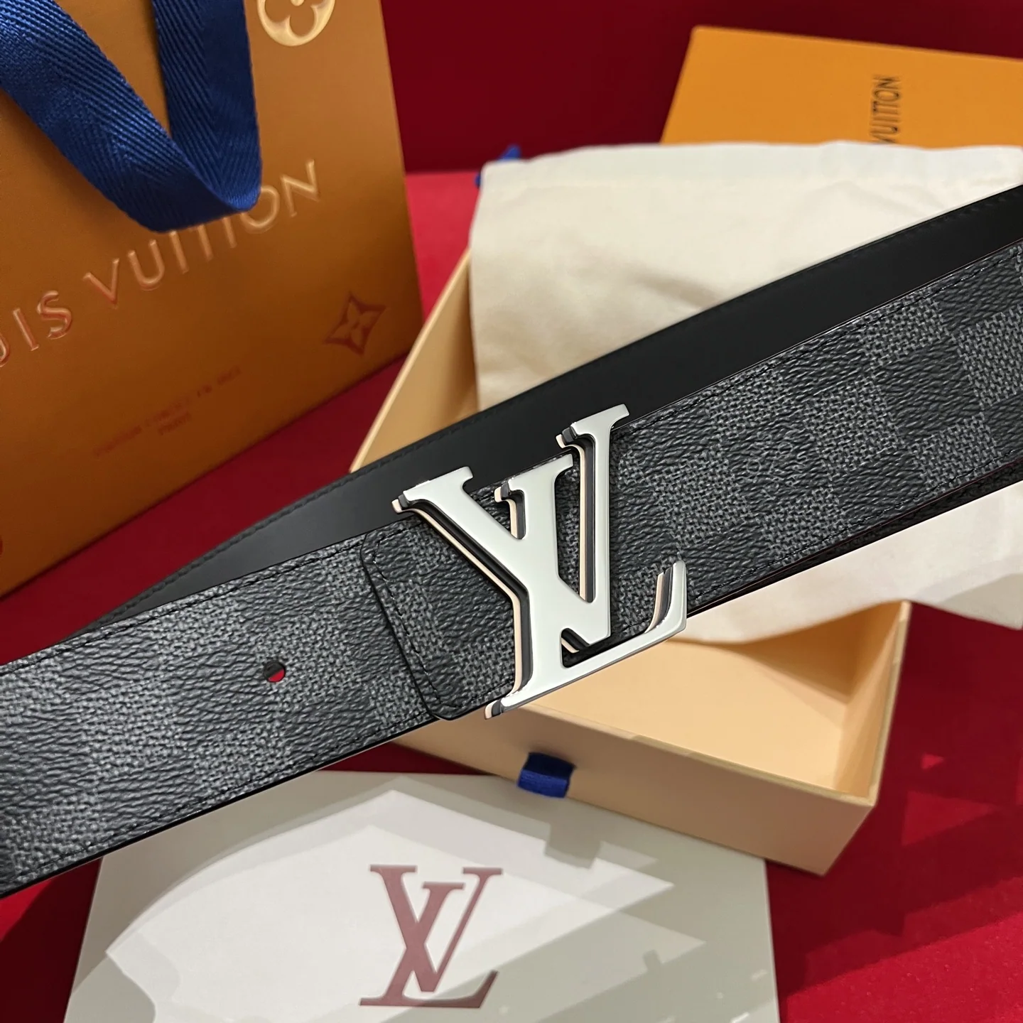 루이비통 LV 옵틱 버클 캔버스 벨트 상세 이미지 3