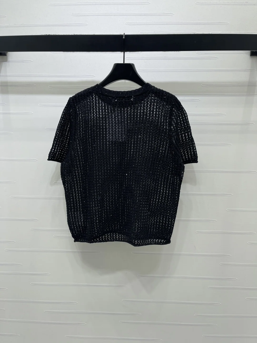 샤넬 여성 메시 니트 반팔 톱 상세 이미지 8