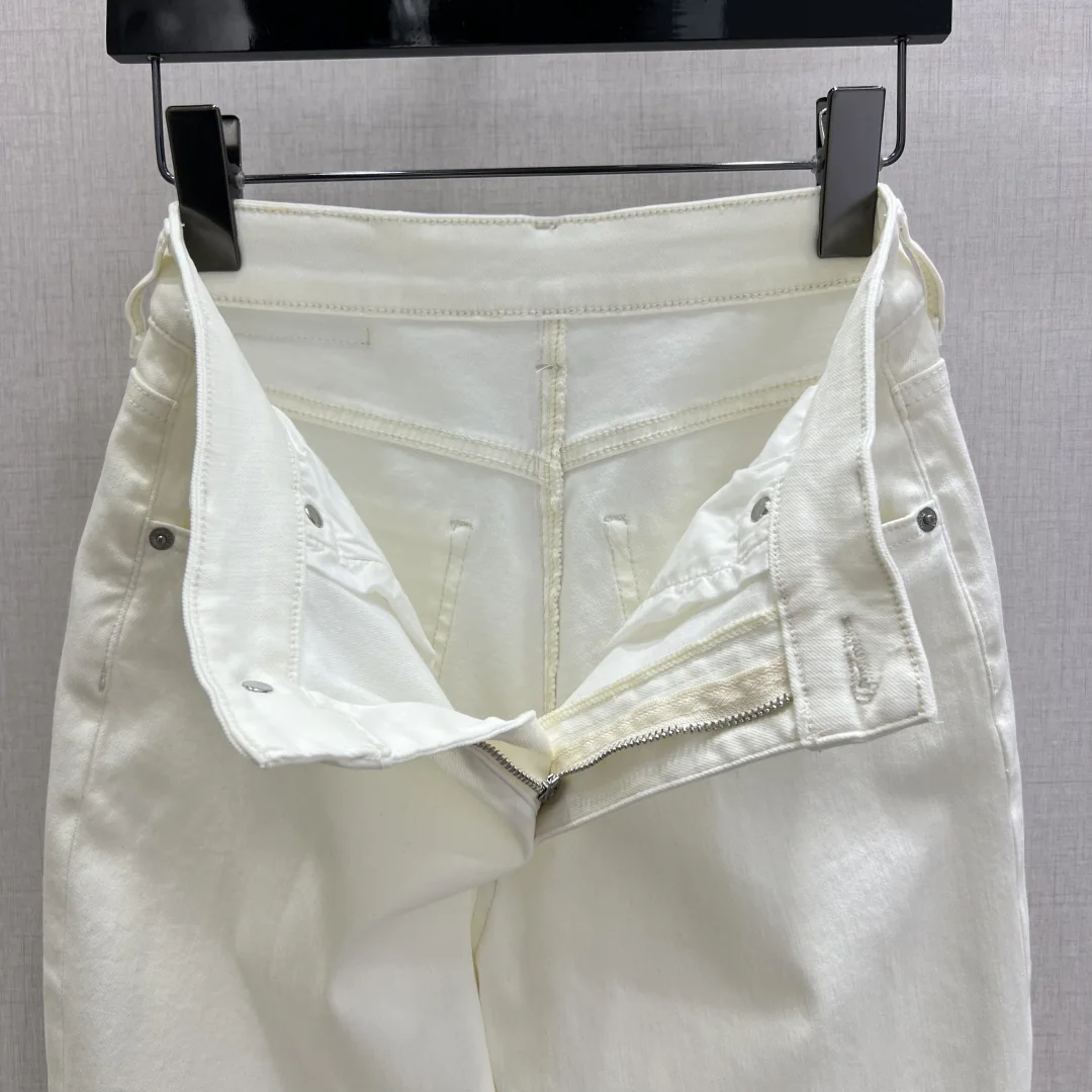 샤넬 더블 C 자수 스트레이트 레그 청바지 바지 상세 이미지 6
