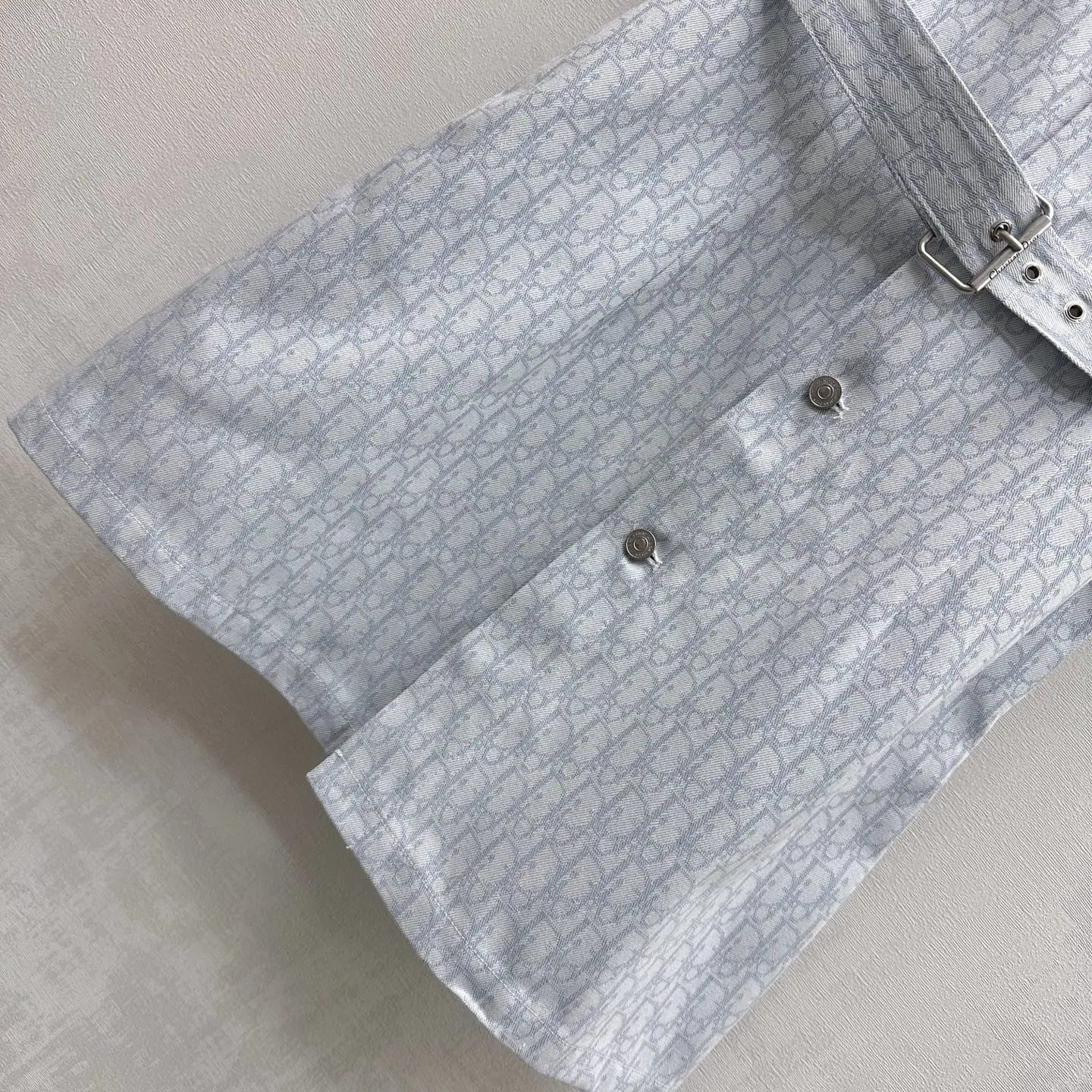 디올 자카드 데님 카라 반소매 원피스 상세 이미지 4