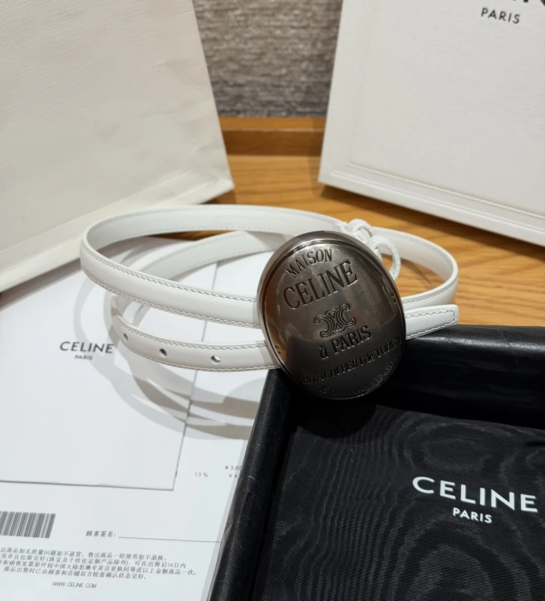 셀린느 메종 13mm 레더 벨트 177154