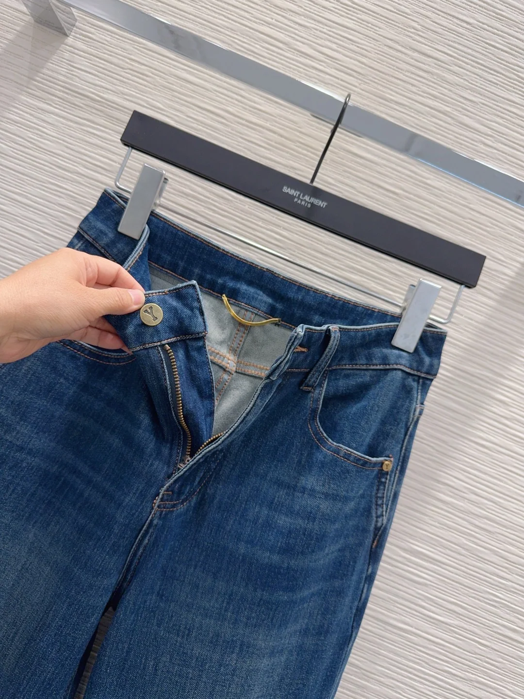 생로랑 3 D 테일러드 핏 여성 바지 상세 이미지 4