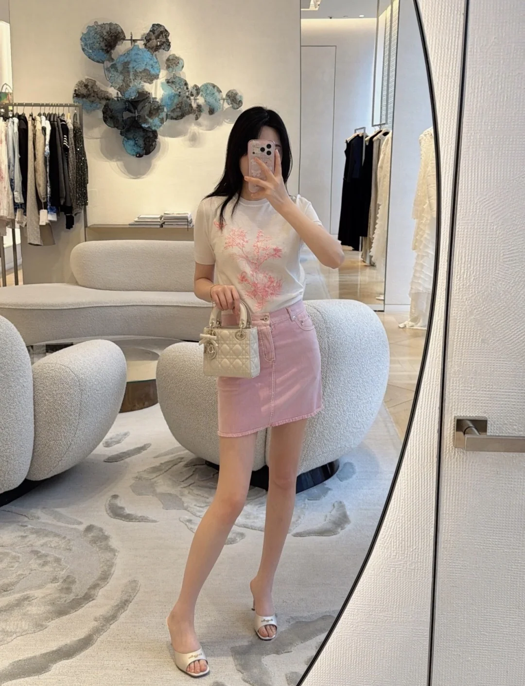 디올 꽃무늬 가든 프린트 반팔 티셔츠 상세 이미지 2