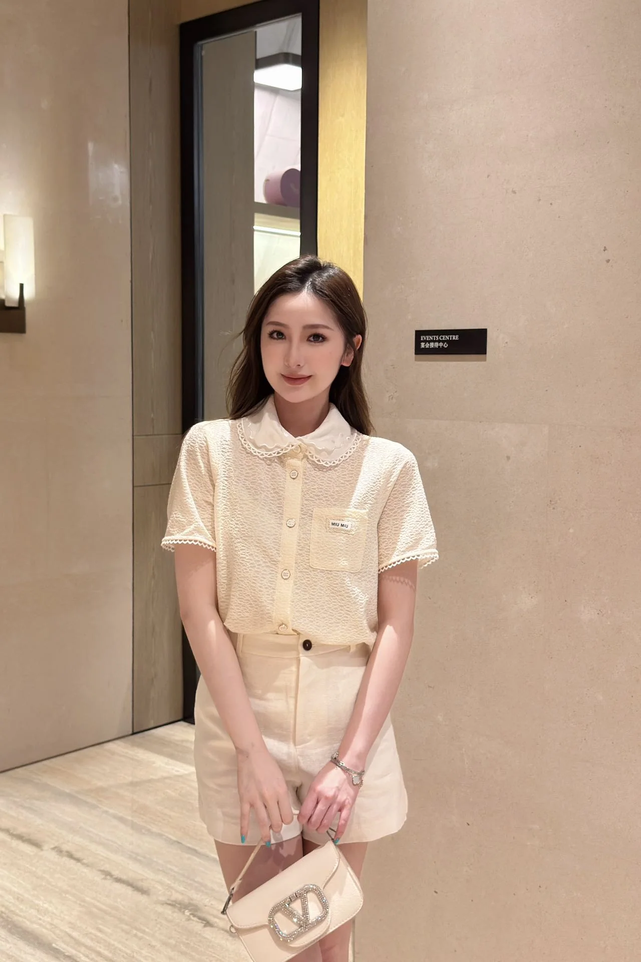 미우미우 피터팬 레이스 카라 반팔 셔츠 상세 이미지 8