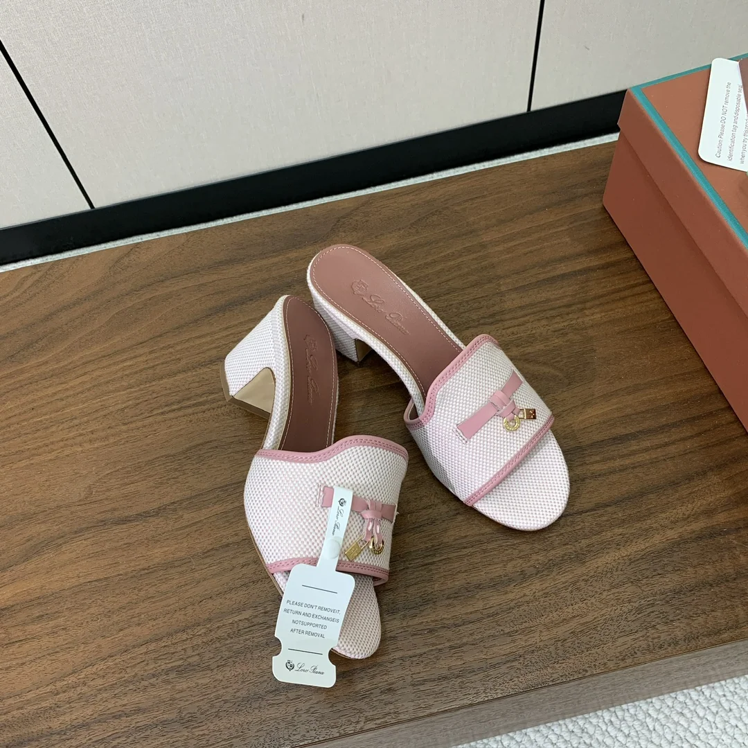 로로피아나 컬러 블록 미드힐 뮬 상세 이미지 5