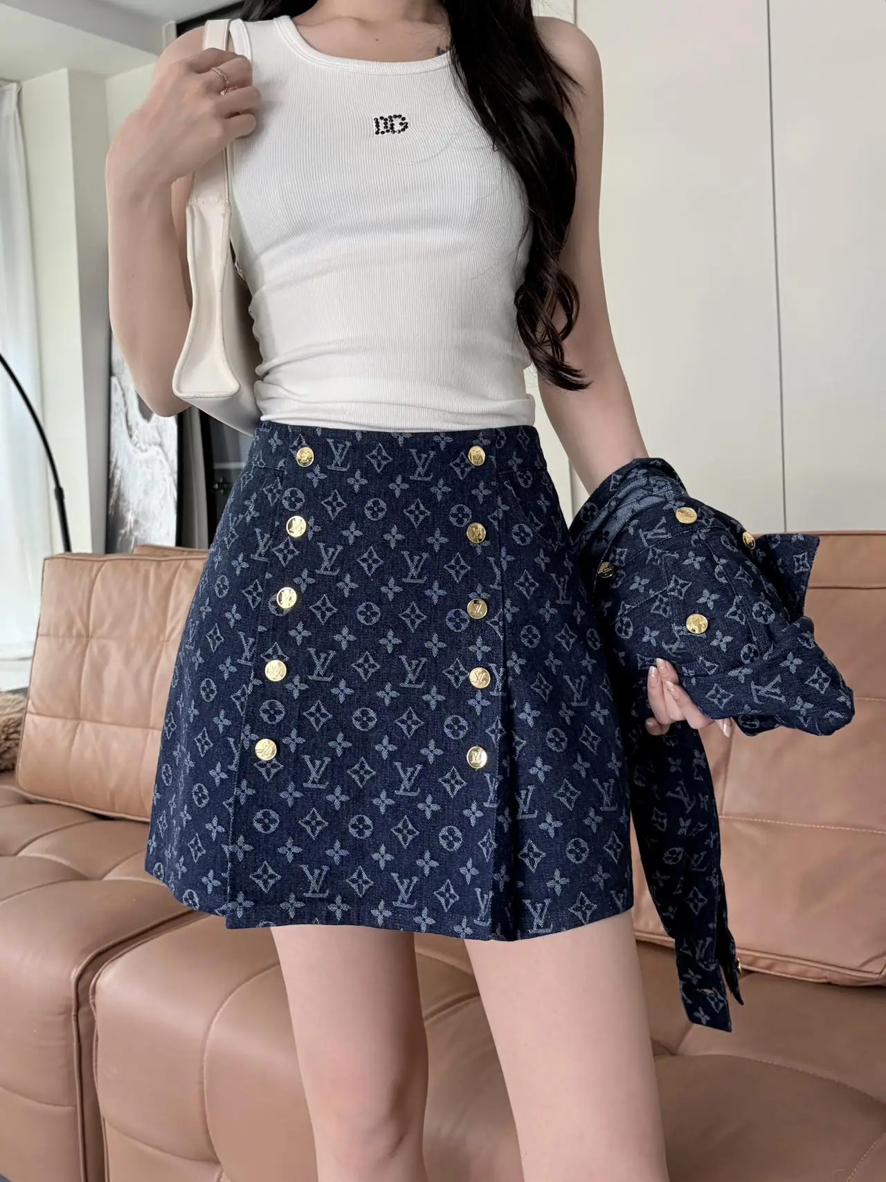 루이비통 모노그램 자카드 스커트 상세 이미지 1