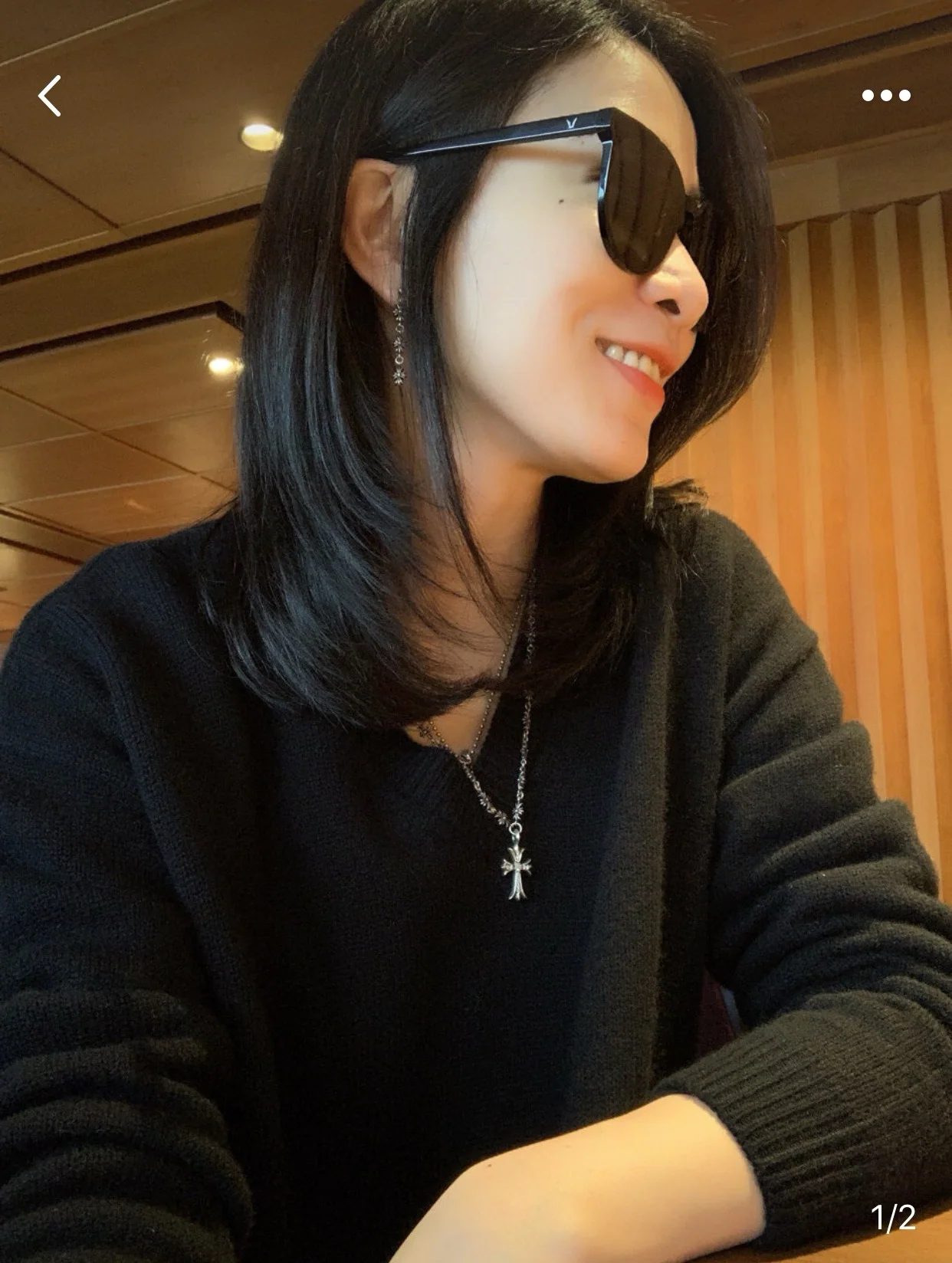 크롬하츠 925 실버 작은 십자가 목걸이 상세 이미지 5