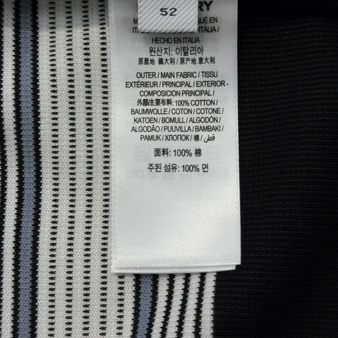 버버리 스트라이프 자수 로고 남성 반팔 티셔츠 상세 이미지 9