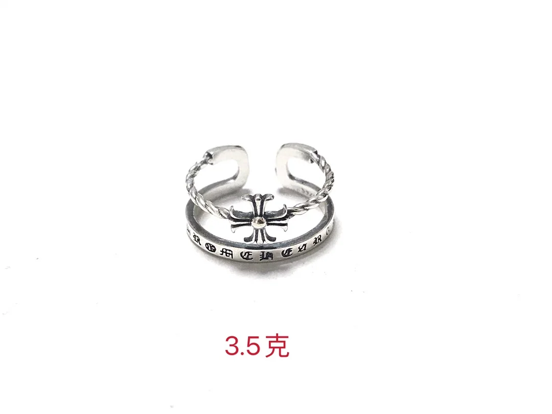크롬하츠 크로스 플라워 오픈 실버 반지 상세 이미지 8