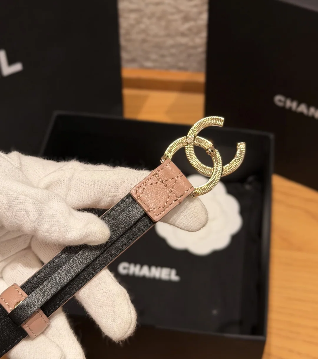 샤넬 퀼팅 램스킨 20mm 벨트 상세 이미지 4