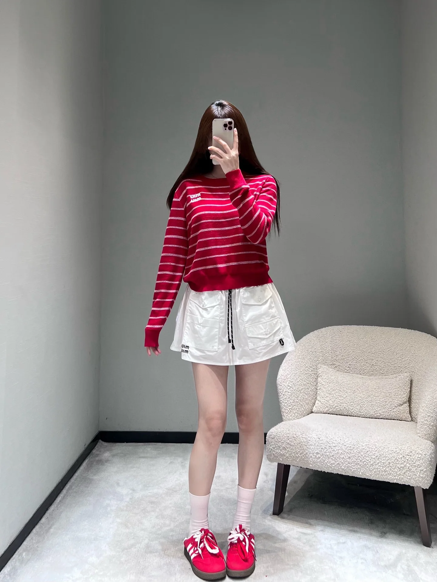 미우미우 컬러 블록 스트라이프 니트 스웨터 26 SS 상세 이미지 6