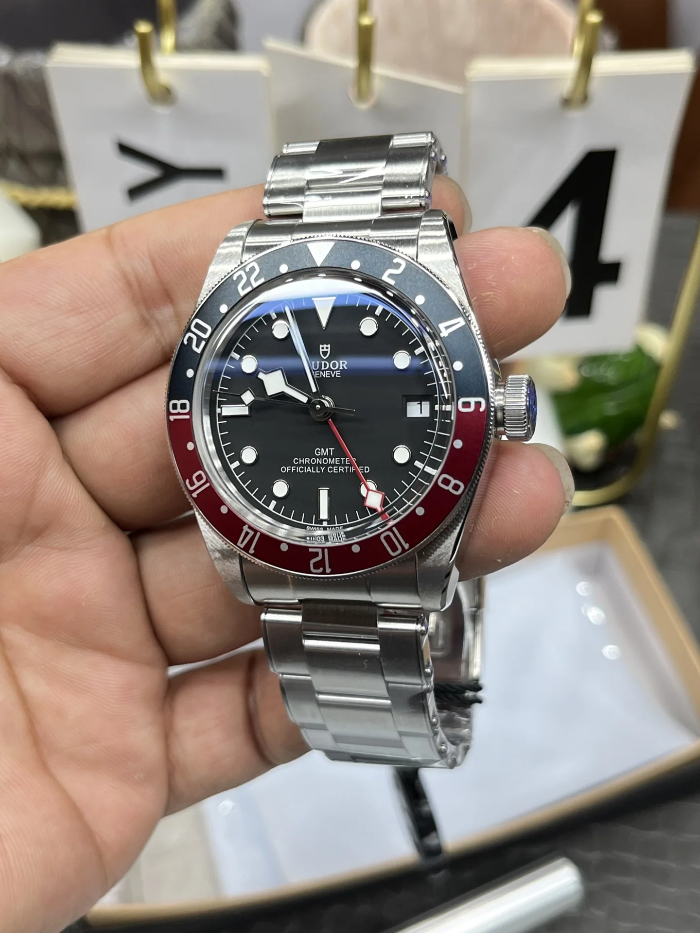 튜더 블랙베이 GMT 레드 블루 베젤 ZF 공장 2836 오토매틱 남성 시계 레플리카 45587 Tudor 상세 이미지 5