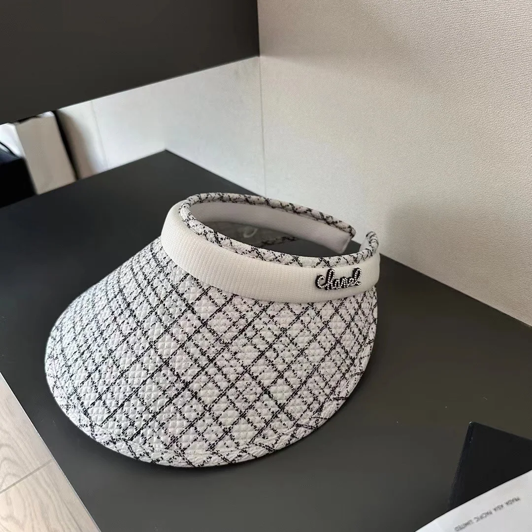 샤넬 체크무늬 바이저 햇 모자 상세 이미지 1