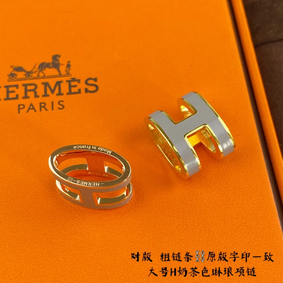 에르메스 H 에나멜 대형 목걸이 상세 이미지 3