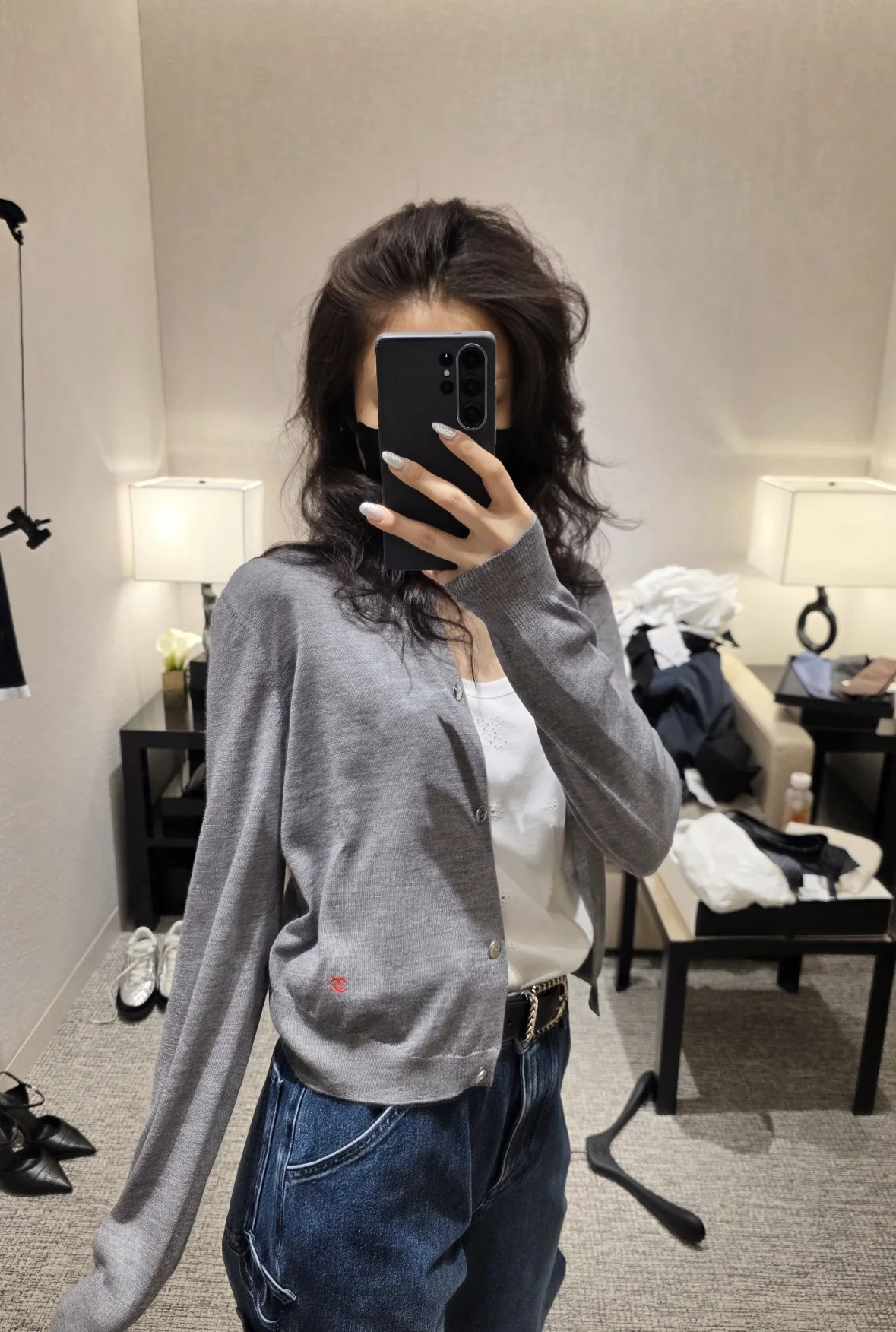 샤넬 울 소재 여성 가디건 상세 이미지 1