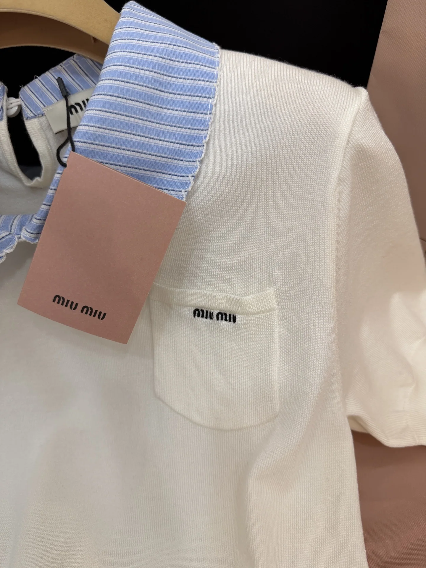 미우미우 피터팬 카라 반팔 티셔츠 상세 이미지 6