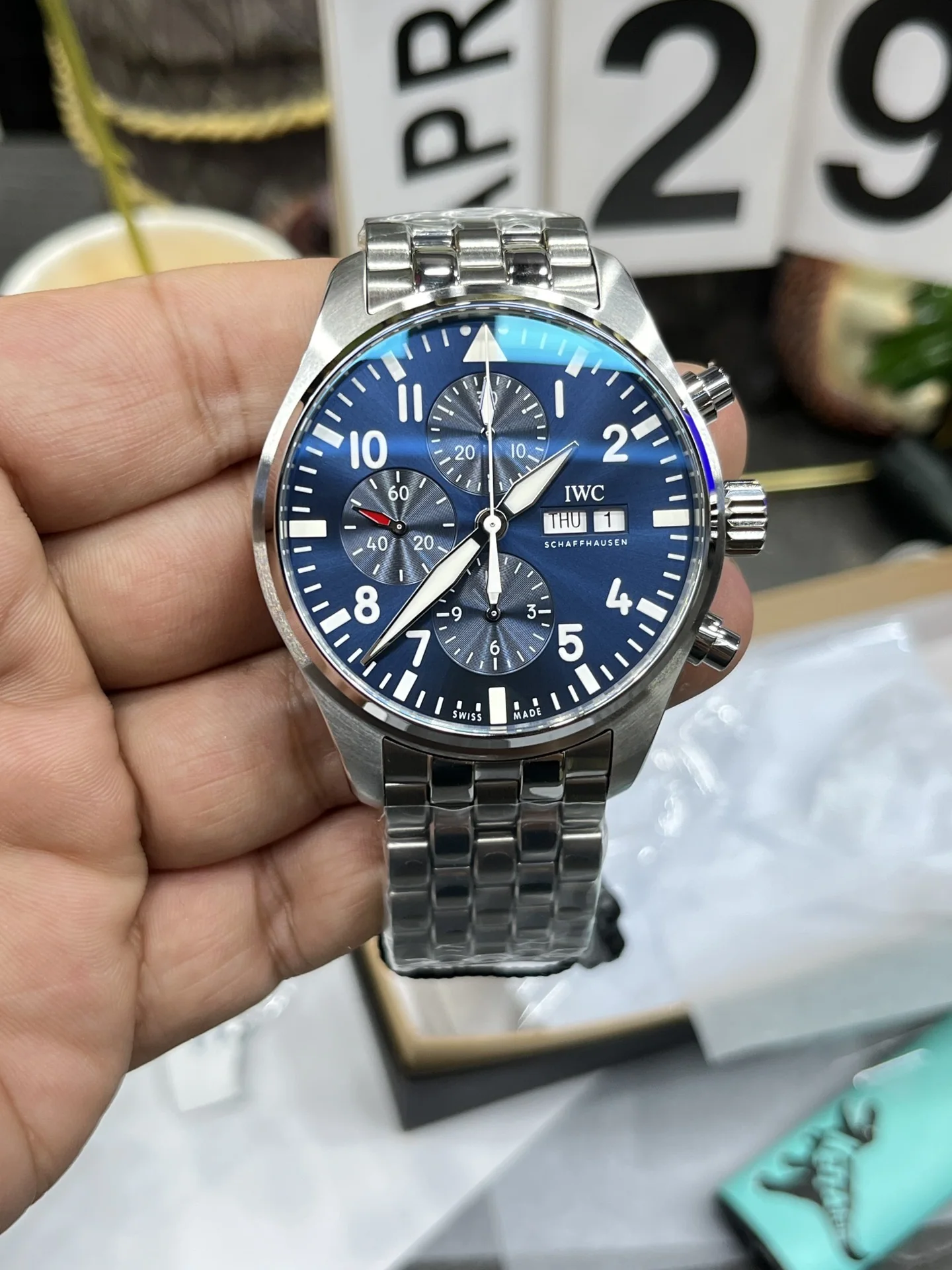 IWC 파일럿 크로노그래프 시계 자동 무브먼트
