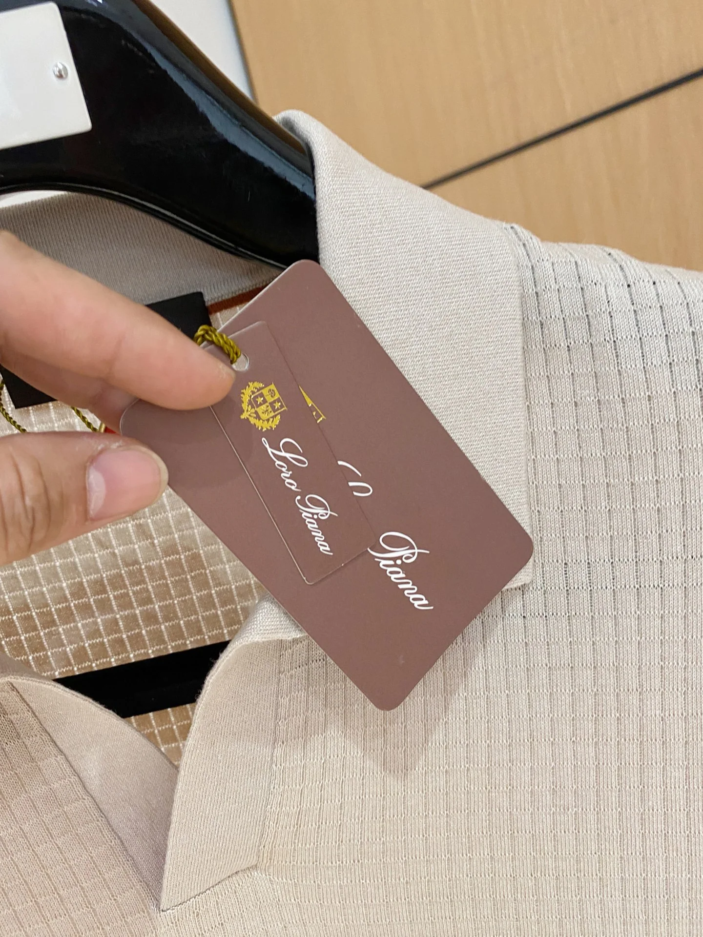 로로피아나 아세테이트 텐셀 실크 혼방 남성 반팔 티셔츠 상세 이미지 5