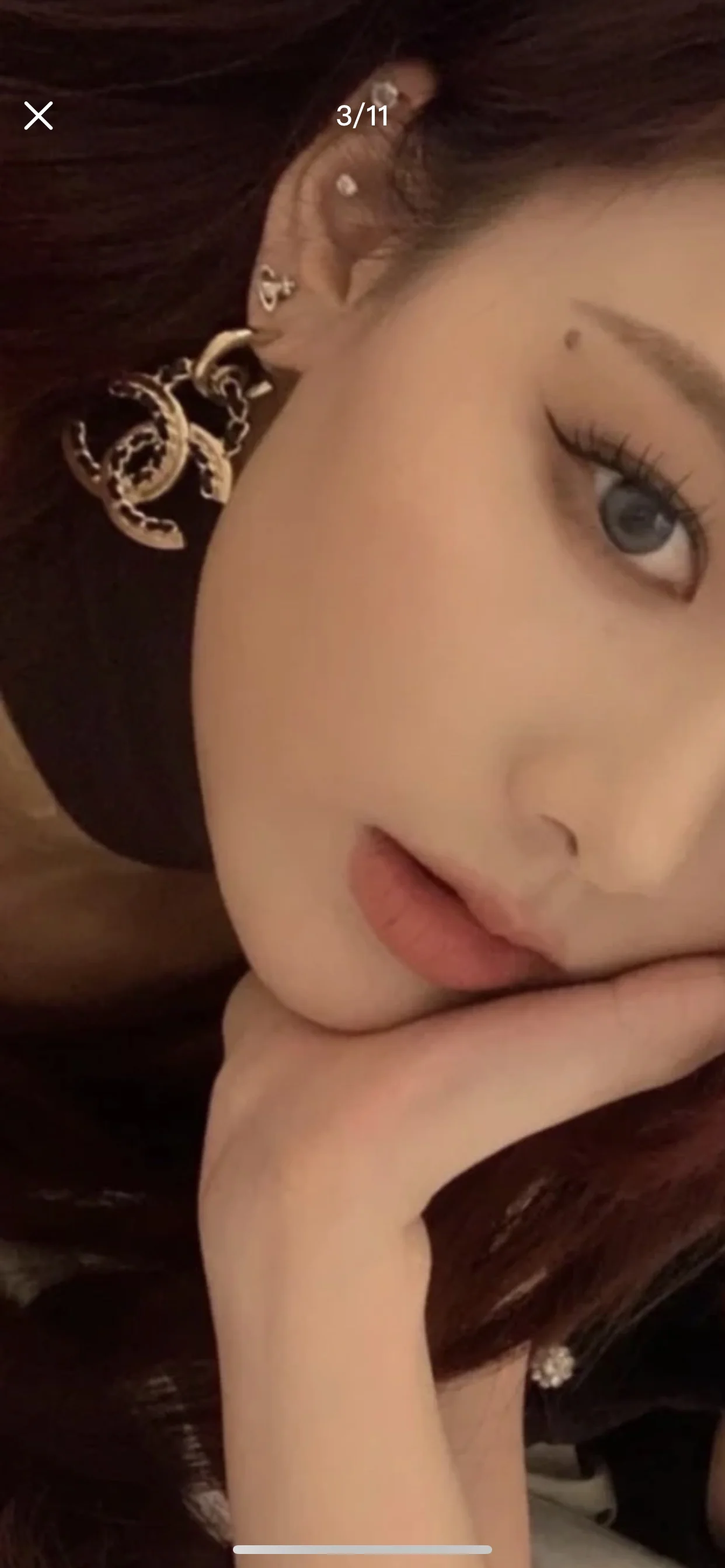 샤넬 더블 C 스터드 귀걸이 상세 이미지 1