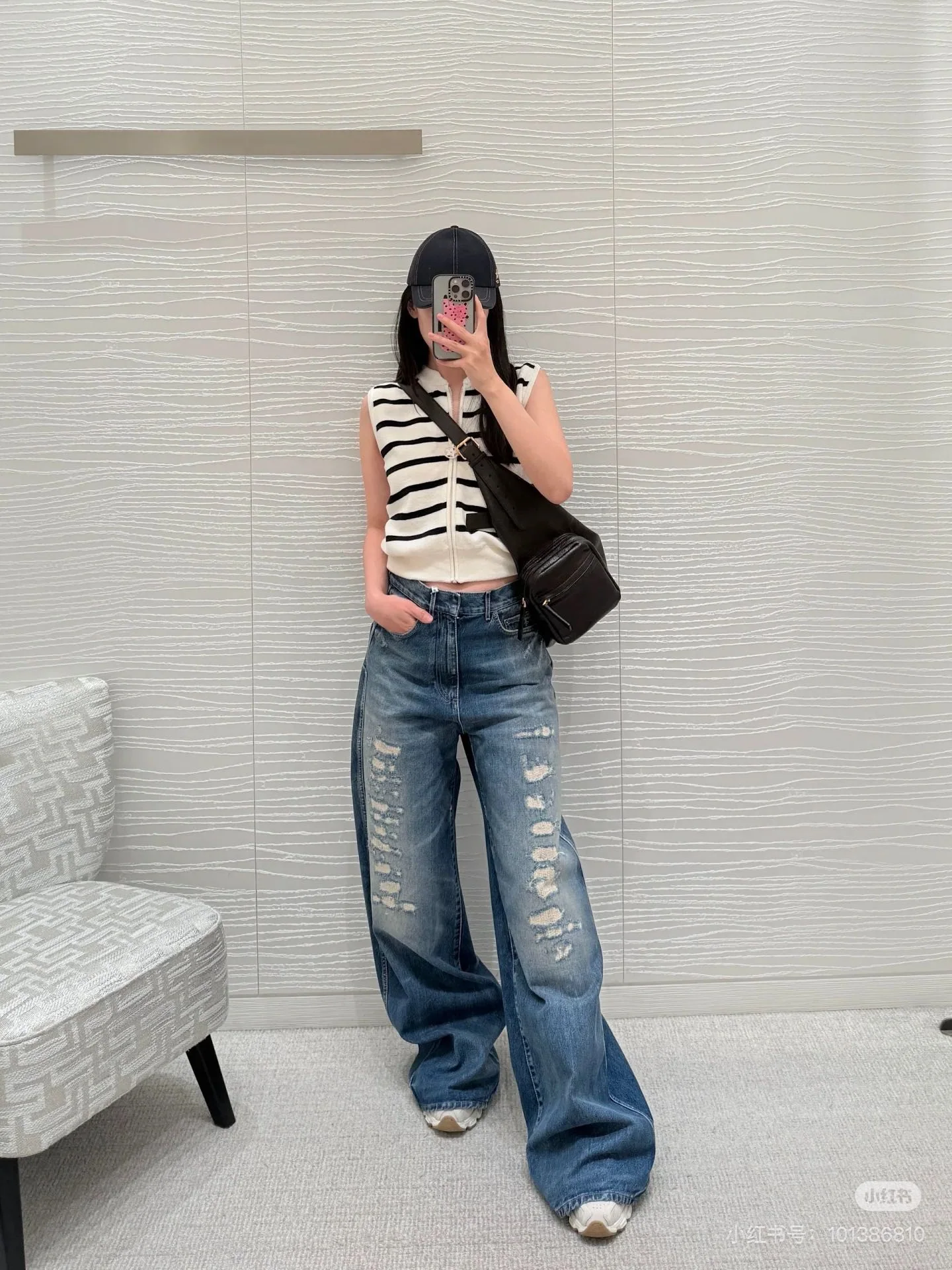 디올 다미지 가공 와이드 레그 데님 바지 25 SS 상세 이미지 3