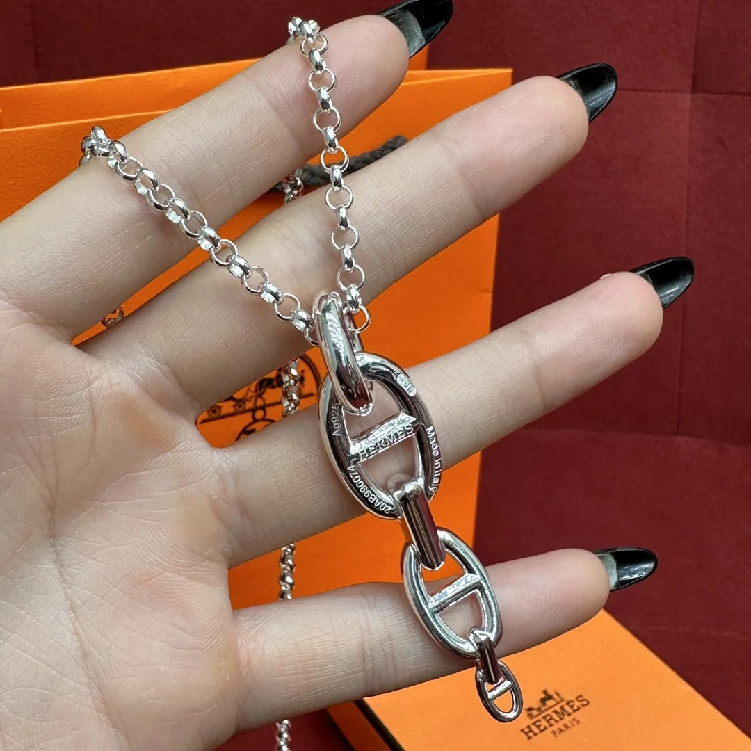 에르메스 앵커 체인 돼지 코 목걸이 상세 이미지 2