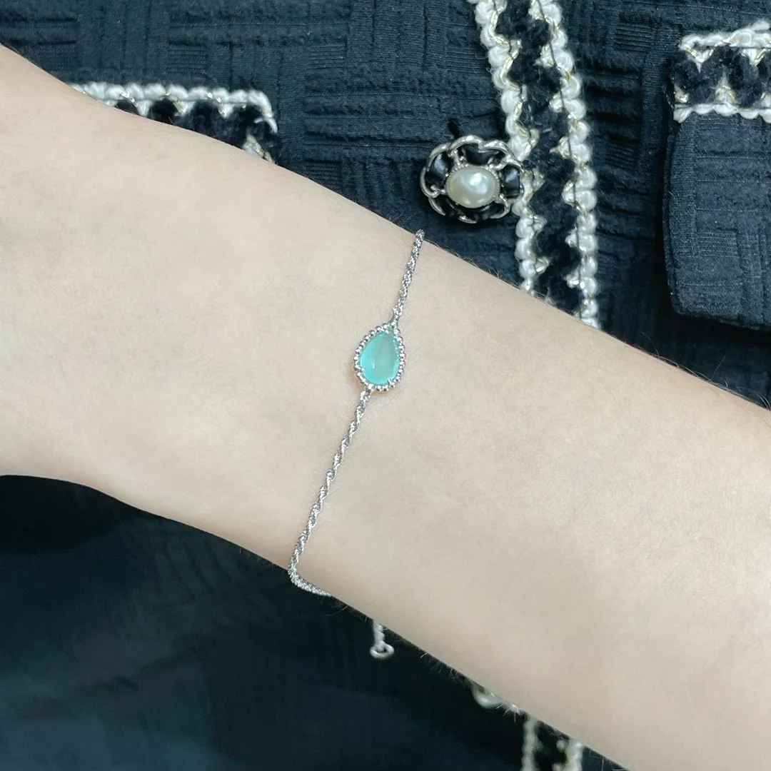 부쉐론 블루그린 칼세도니 티어드롭 팔찌 상세 이미지 1