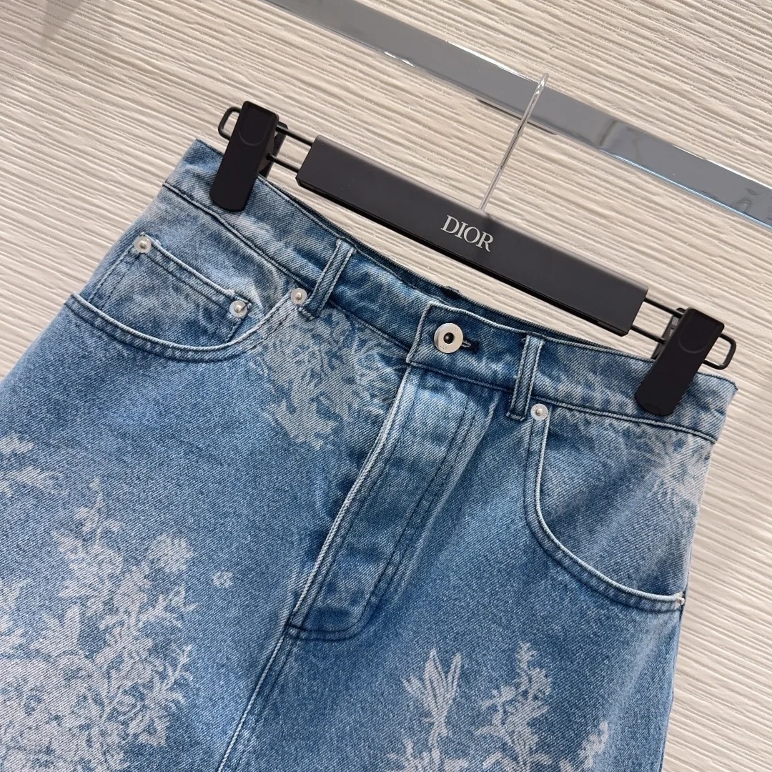 디올 레이저 프린트 데님 스커트 상세 이미지 3