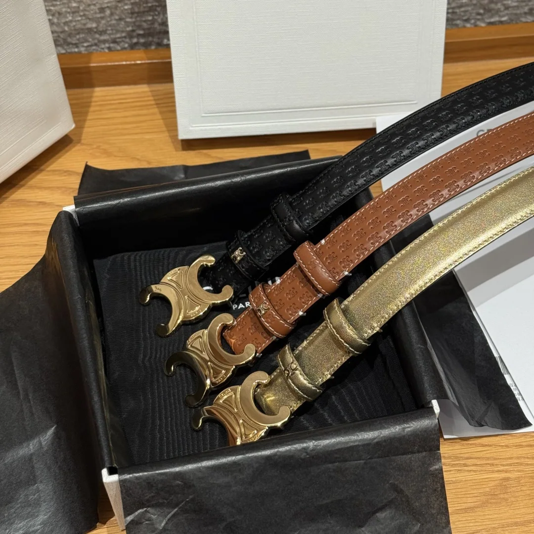 셀린느 차트 개선문 소가죽 골드 버클 벨트 25mm 상세 이미지 4