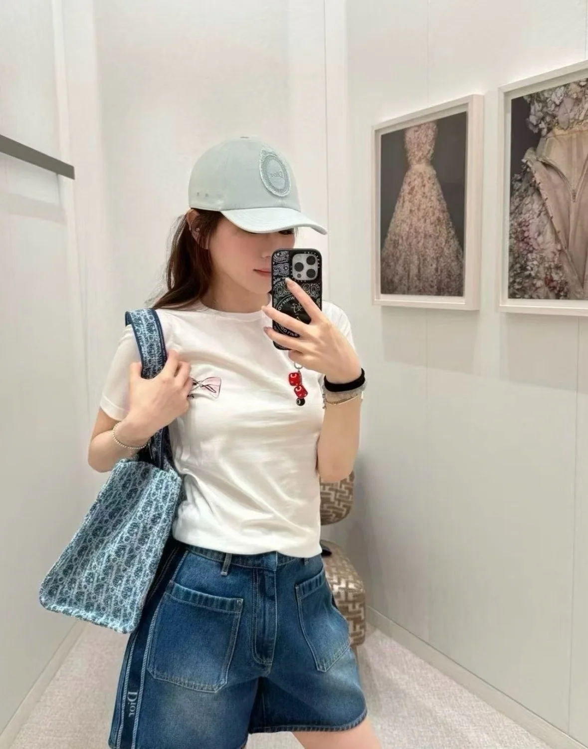 디올 워시 가공 반바지 여성용 상세 이미지 9