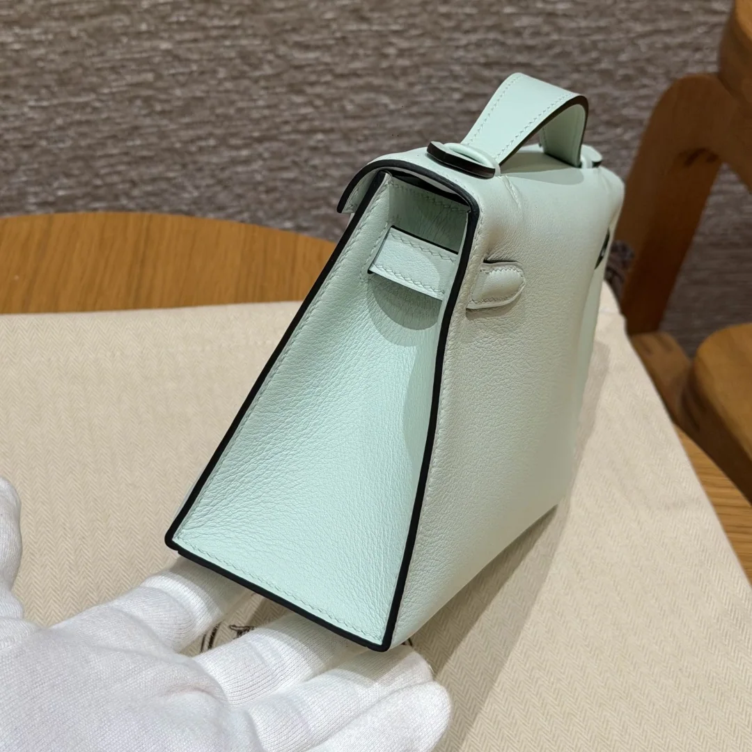 에르메스 켈리 미니 클러치 민트 그린 가죽 가방 상세 이미지 3