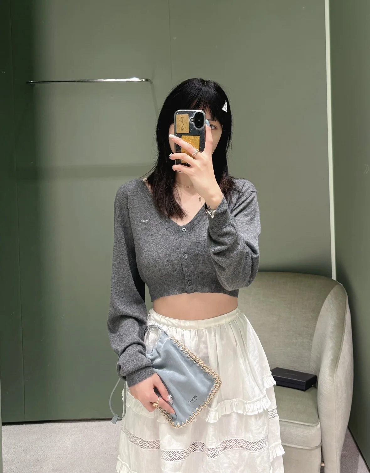 프라다 미디 스커트 상세 이미지 2