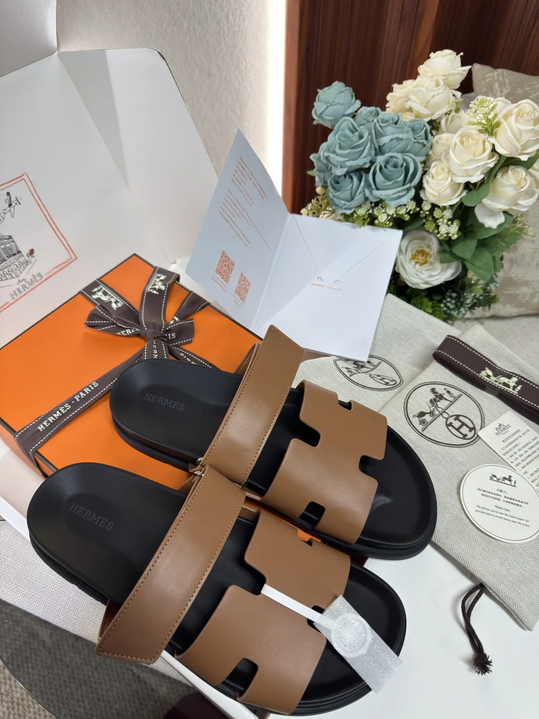 에르메스 스웨이드 염소가죽 남성 샌들 상세 이미지 2