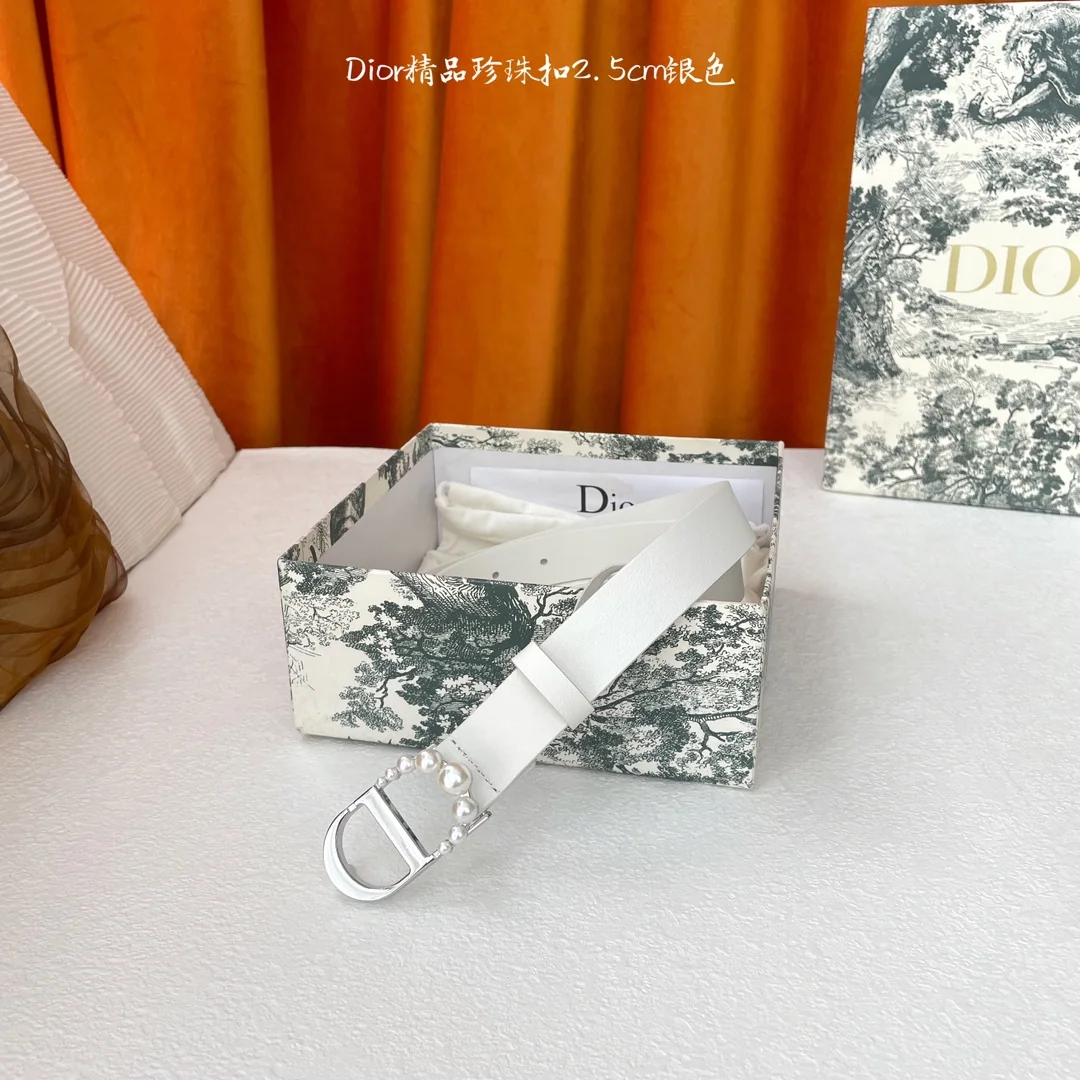 디올 CD 로고 송아지가죽 벨트 상세 이미지 1