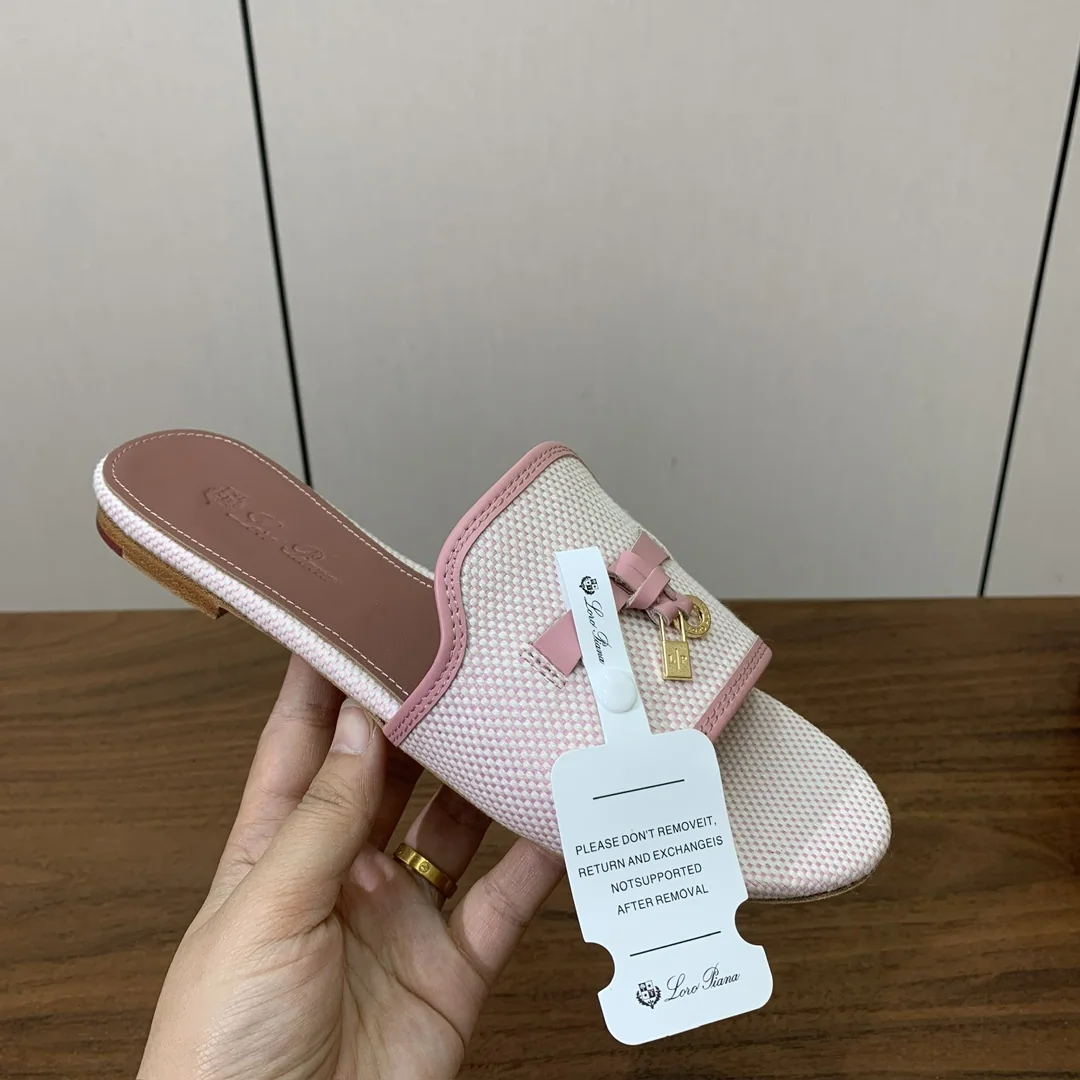 로로피아나 컬러 블록 플랫 샌들 상세 이미지 9