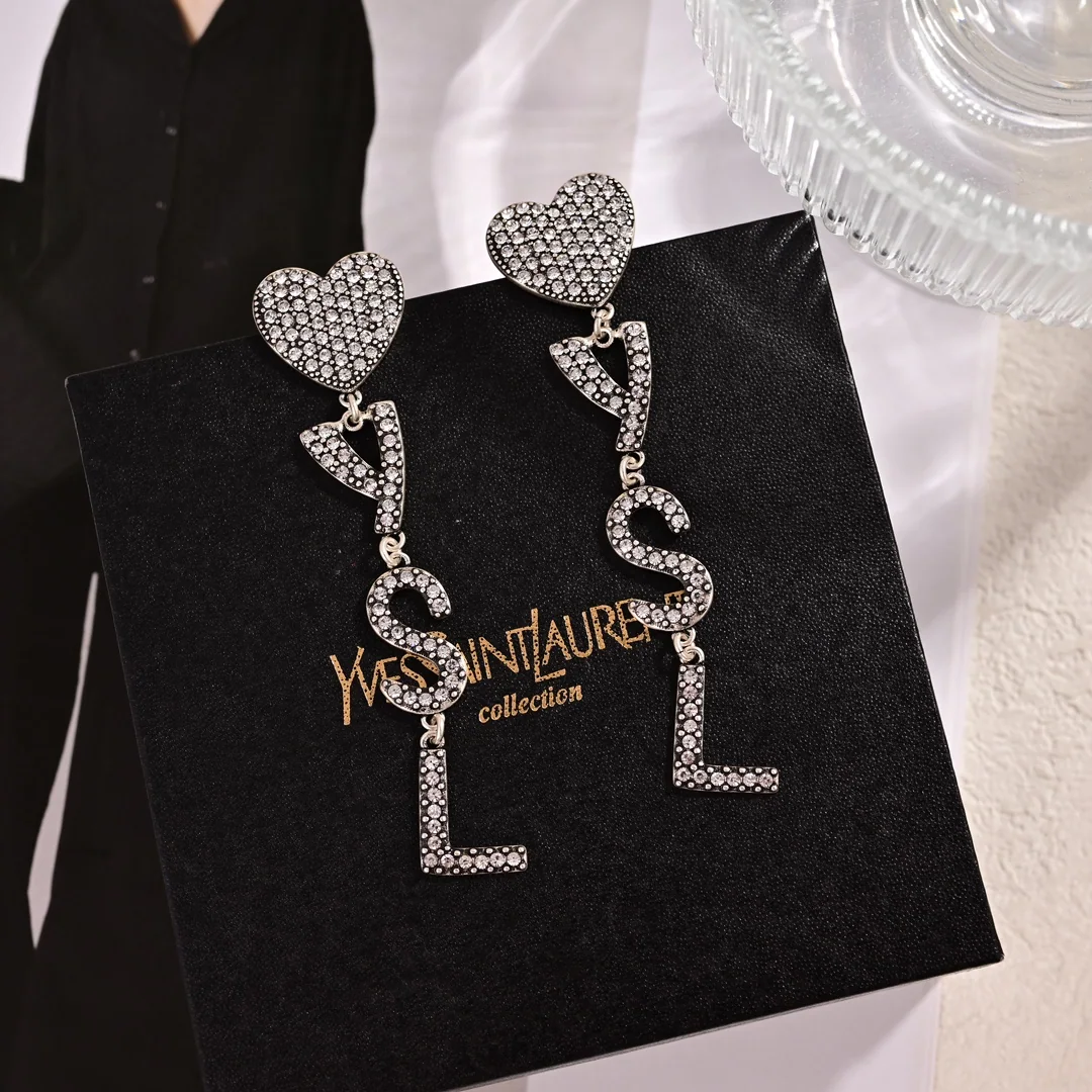 생로랑 황동 YSL 이브닝 귀걸이 상세 이미지 4