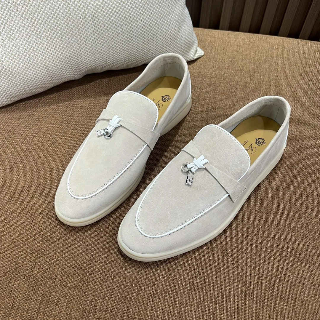로로피아나 진주빛 핑크 화이트 파이핑 로퍼 9775 상세 이미지 3