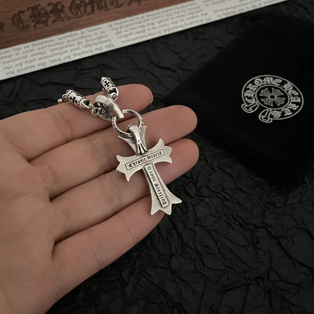 크롬하츠 레트로 뱀부 크로스 목걸이 상세 이미지 9