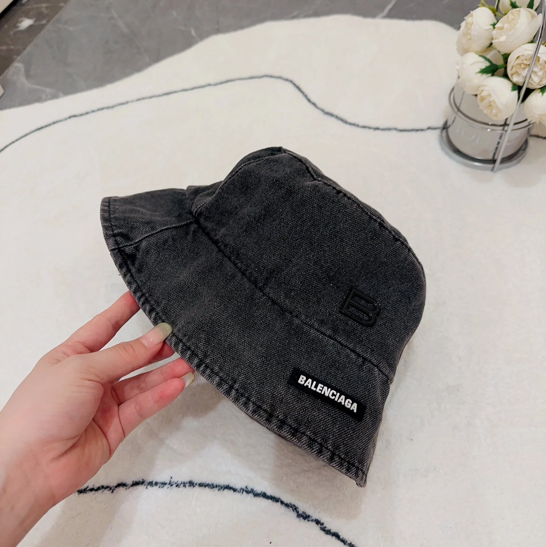 발렌시아가 데님 버킷 햇 모자 상세 이미지 8